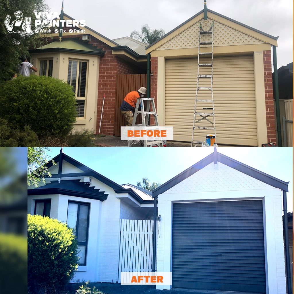 Brick Wall Painting Before - After